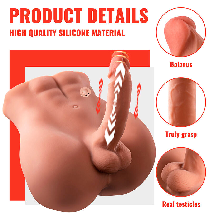 XISE - BERTLETT GODEMICHET GODEMICHET ET MASTURBATEUR ANAL RÉALISTES POSITION AVANT AVEC FONCTION DE POUSSÉE 18 CM