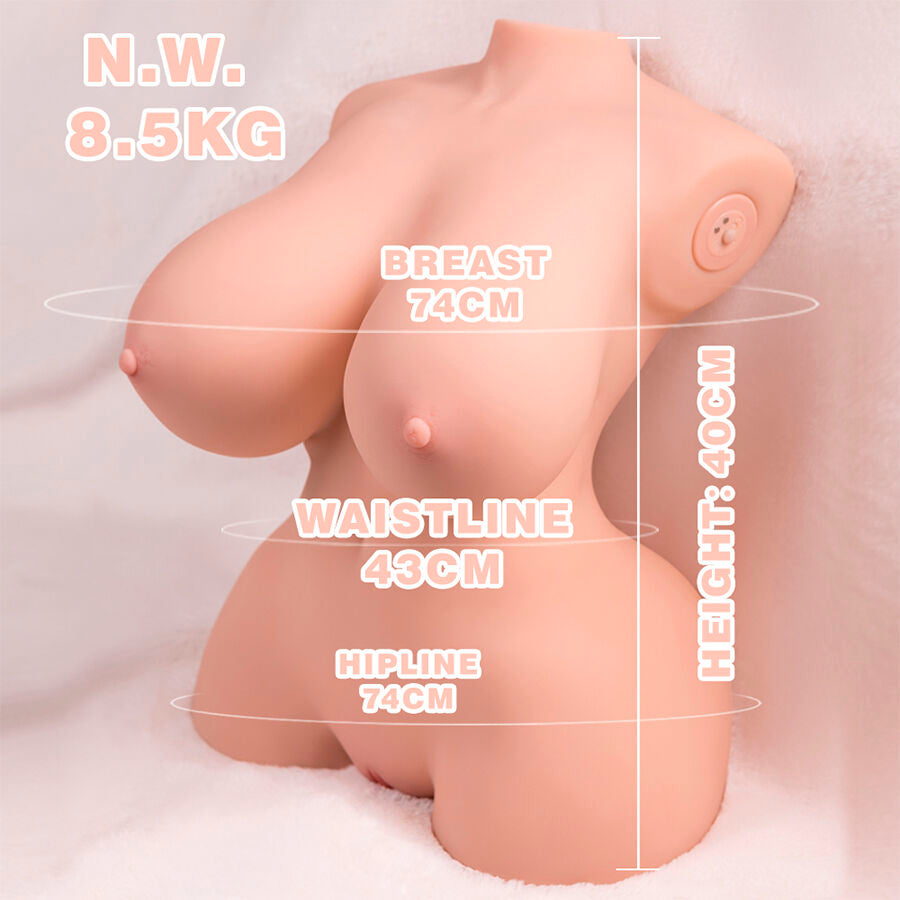 XISE – PETIT TORSE RÉALISTE AVEC VIBRATION FÉMININE, 40 CM