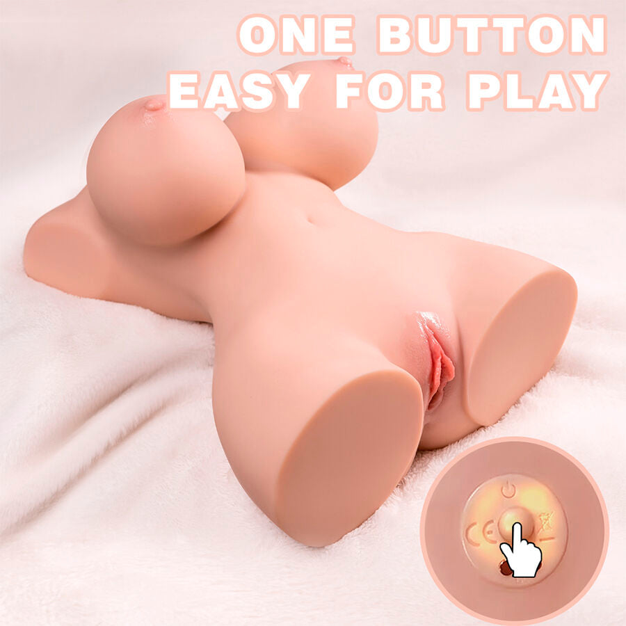 XISE – PETIT TORSE RÉALISTE AVEC VIBRATION FÉMININE, 40 CM