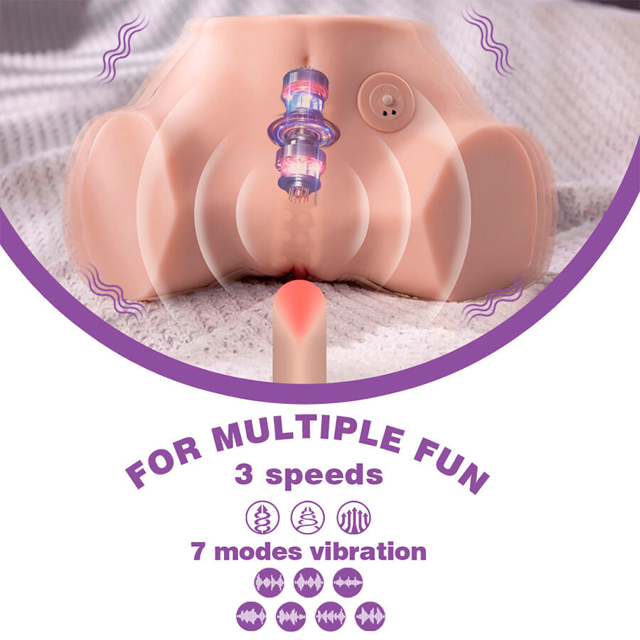 XISE - FENNIE Realistischer Masturbator mit Vibrationsfunktion und mehreren Positionen für Vagina und Anus