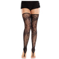 LEG AVENUE - BAS AUTO-FIXANTS EN DENTELLE FLORALE SANS PIEDS NOIRS