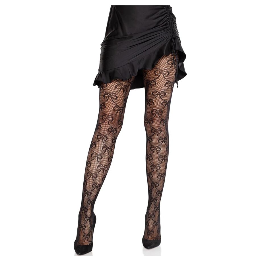 LEG AVENUE - COLLANT FILET À NŒUD NOIR