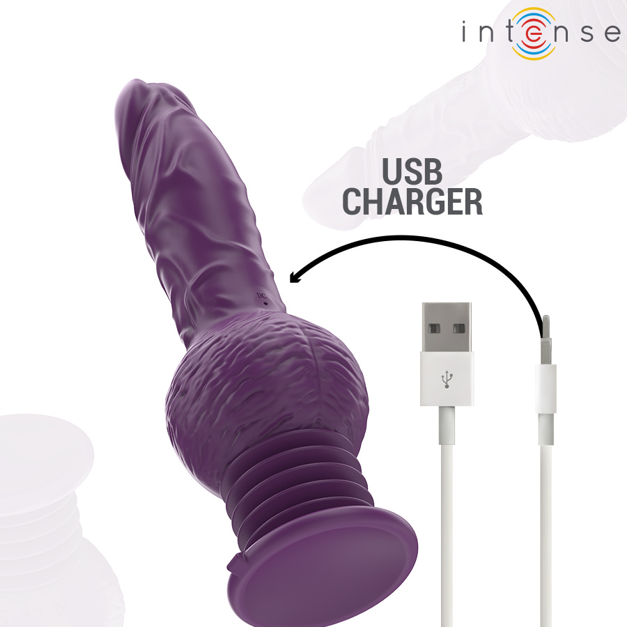 INTENSE - TATUM MULTIFUNKTIONSVIBRATOR MIT AUF- UND ABVIBRATION 24 CM LILA
