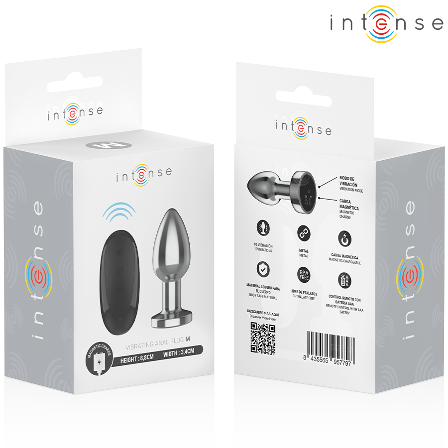 INTENSE - ANAL PLUG 10 VIBRATIONEN METALL MIT FERNBEDIENUNG M