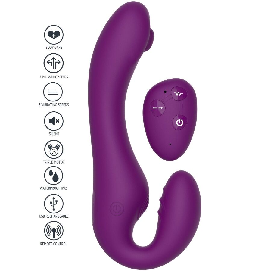 XOCOON - 2 IN 1 STRAPLESS STRAP-ON VIBRATOR MIT FERNBEDIENUNG LILA