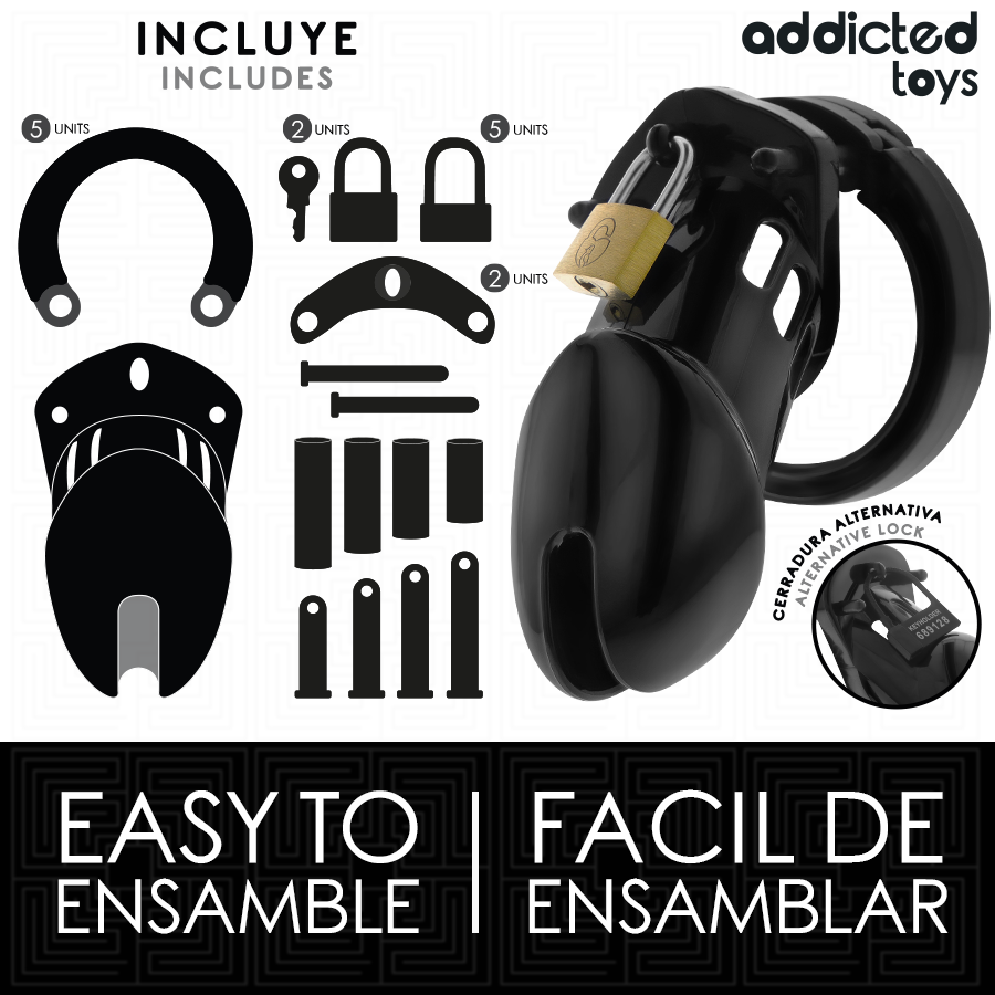 ADDICTED TOYS LOCKED - OBSIDIAN HOLD PENISKÄFIG GRÖSSE M