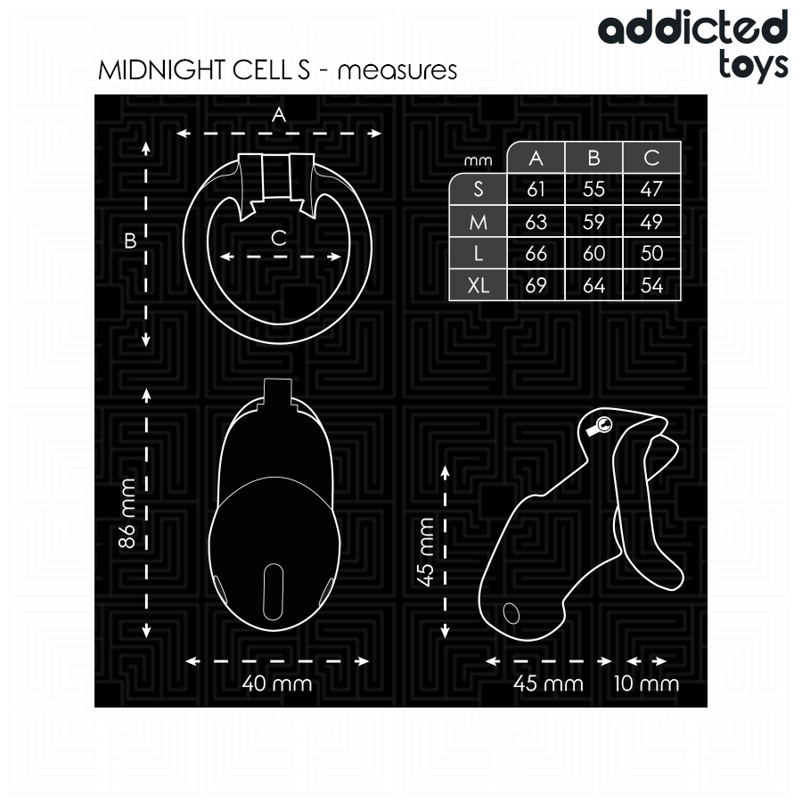 ADDICTED TOYS LOCKED - MINDNIGHT CELL CAGE PÉNIS TAILLE S