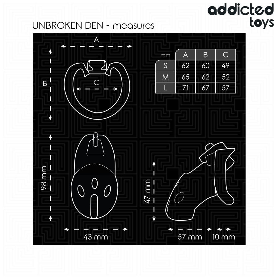 ADDICTED TOYS LOCKED - CAGE DE PÉNIS INTACTE 9,8 CM