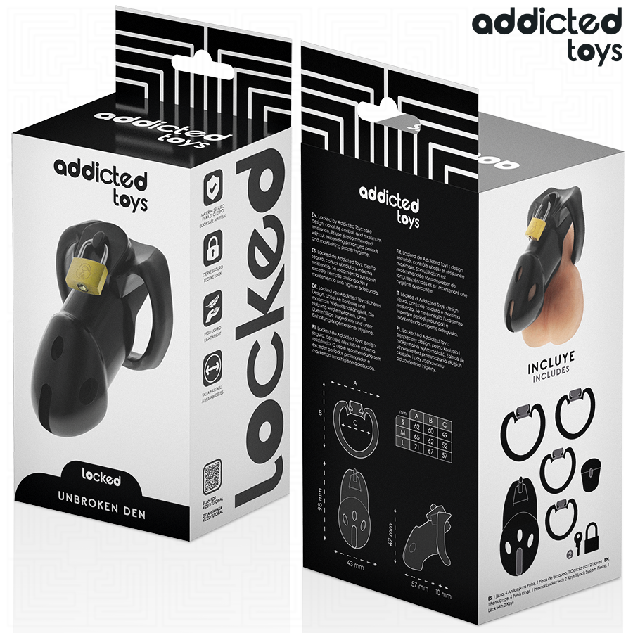 ADDICTED TOYS LOCKED - CAGE DE PÉNIS INTACTE 9,8 CM