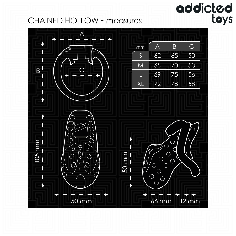 ADDICTED TOYS LOCKED - CAGE DE PÉNIS CHÂTRÉ ENCHAÎNÉ 10,5 CM