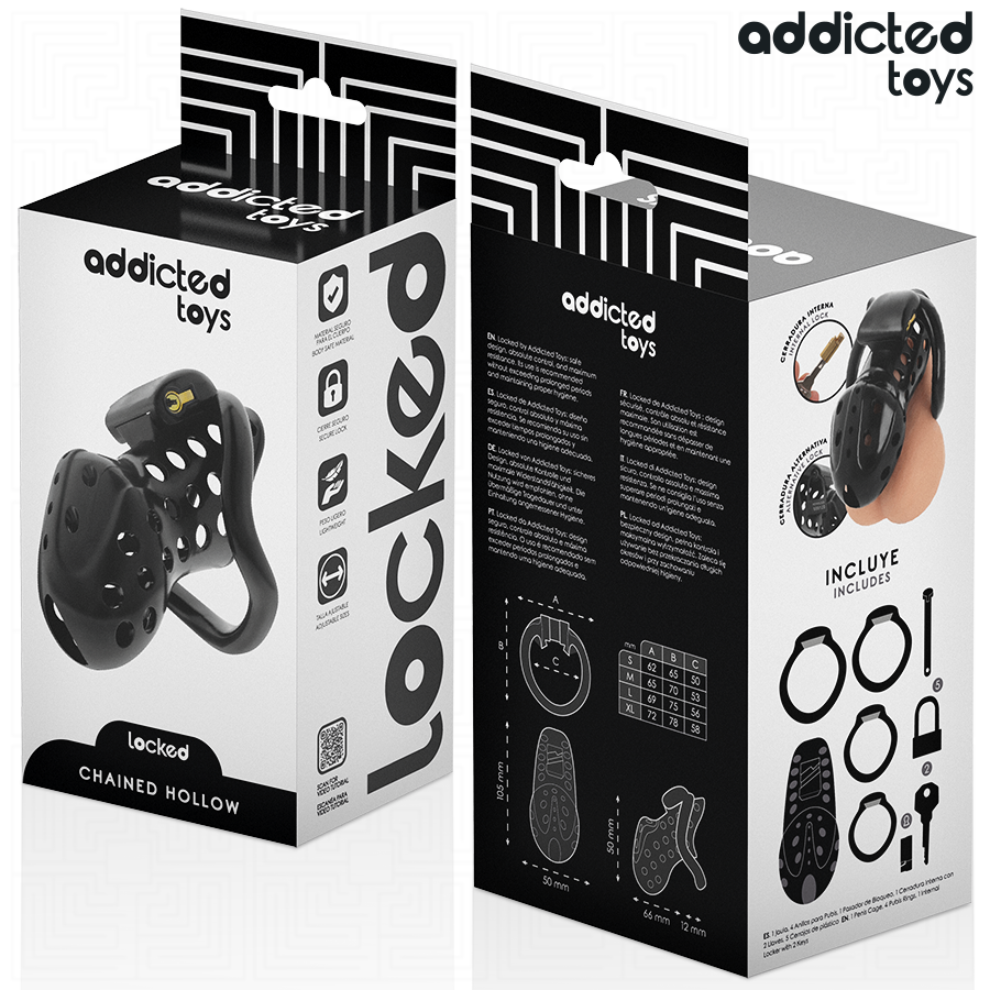 ADDICTED TOYS LOCKED - CAGE DE PÉNIS CHÂTRÉ ENCHAÎNÉ 10,5 CM