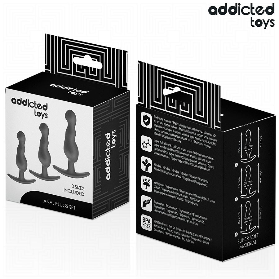 ADDICTED TOYS - LOT DE 3 PLUGS ANALS MODÈLE 1