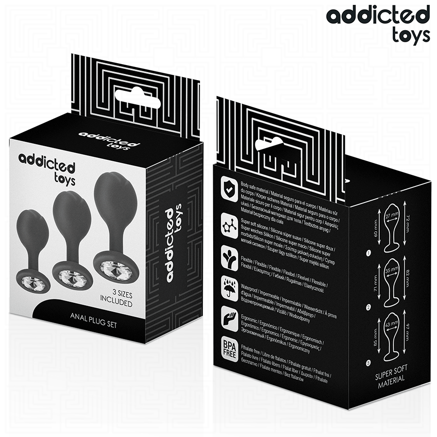 ADDICTED TOYS - COFFRET DE 3 PLUGS ANALS AVEC BIJOU