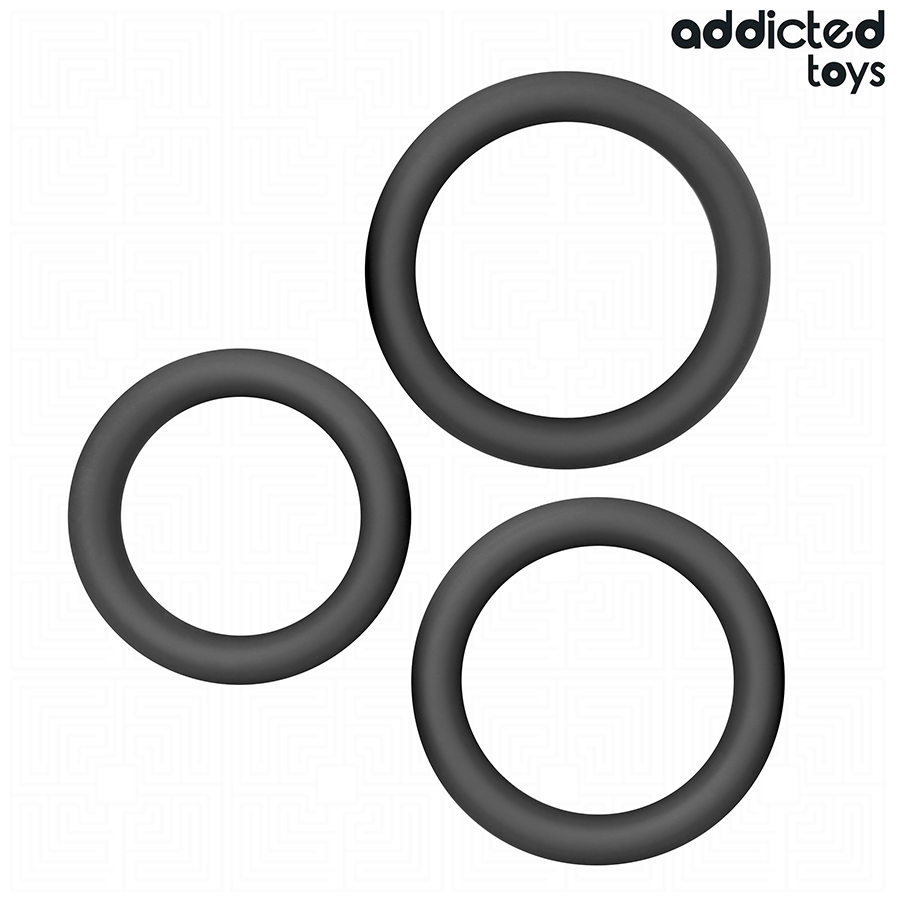 ADDICTED TOYS - LOT DE BAGUES PLATES EN SILICONE