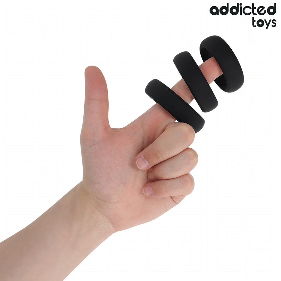 ADDICTED TOYS - LOT DE BAGUES PLATES EN SILICONE