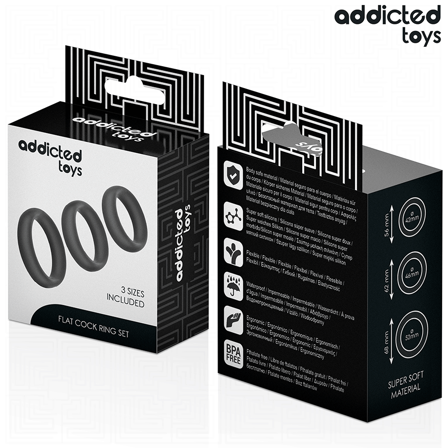ADDICTED TOYS - LOT DE BAGUES PLATES EN SILICONE