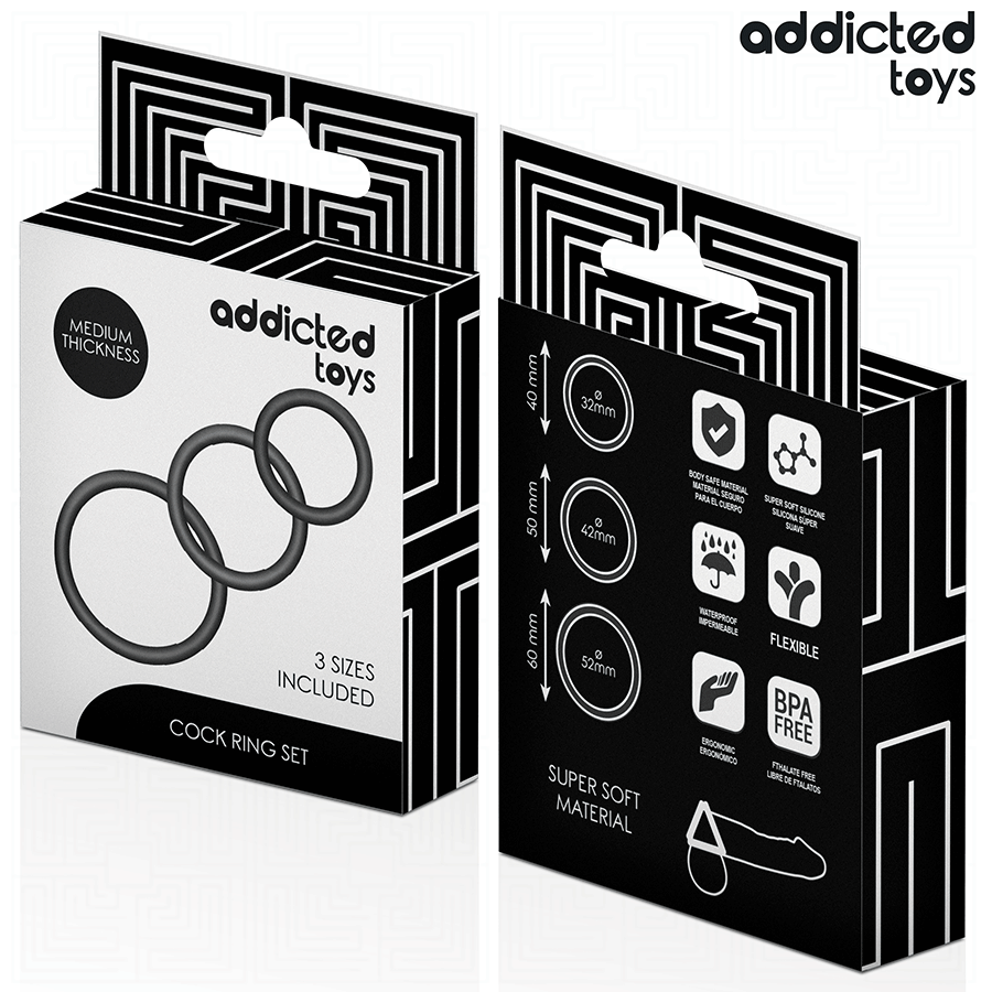 ADDICTED TOYS - SET ANNEAUX EN SILICONE MODÈLE 2
