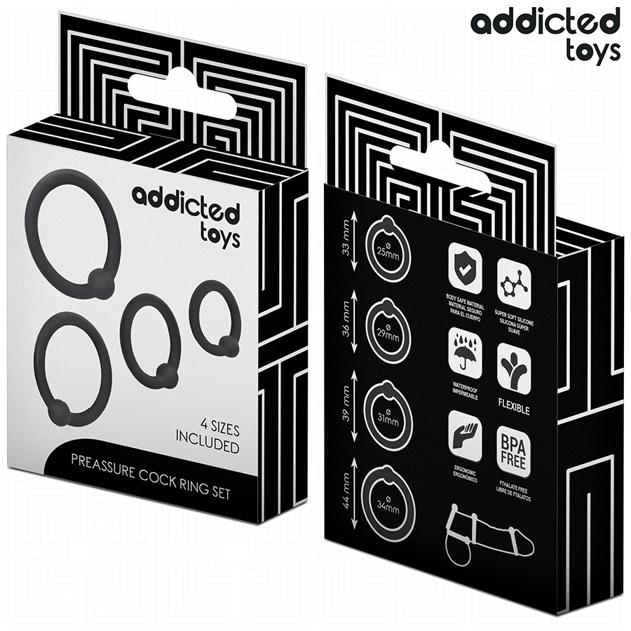ADDICTED TOYS - ENSEMBLE D'ANNEAUX PÉNIS EN SILICONE
