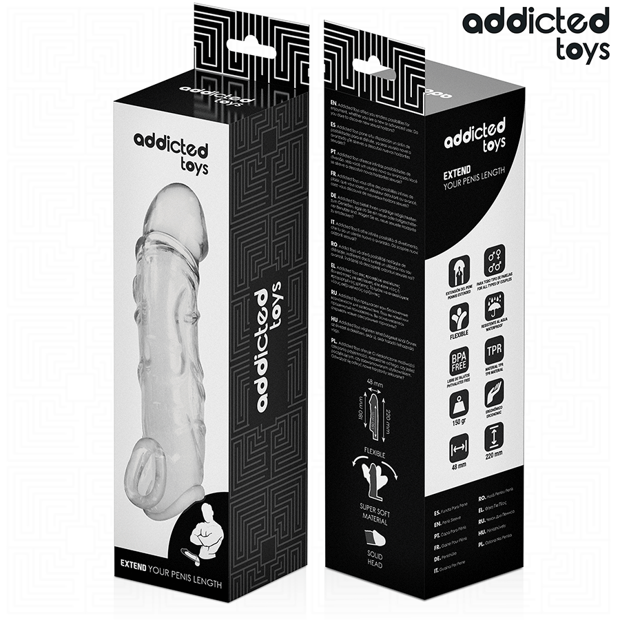 ADDICTED TOYS - RALLONGE DE PÉNIS TRANSPARENTE 27 CM