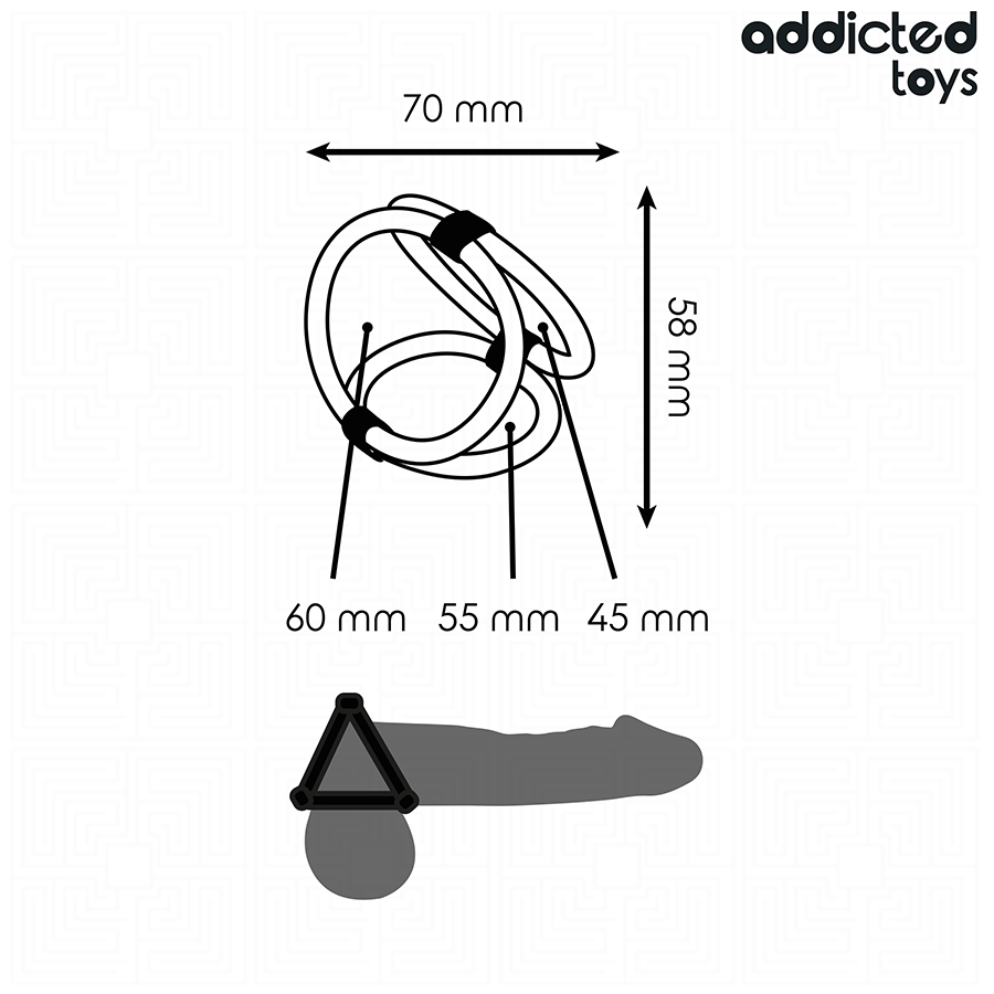 ADDICTED TOYS - TRIPLE PÉNIS RING