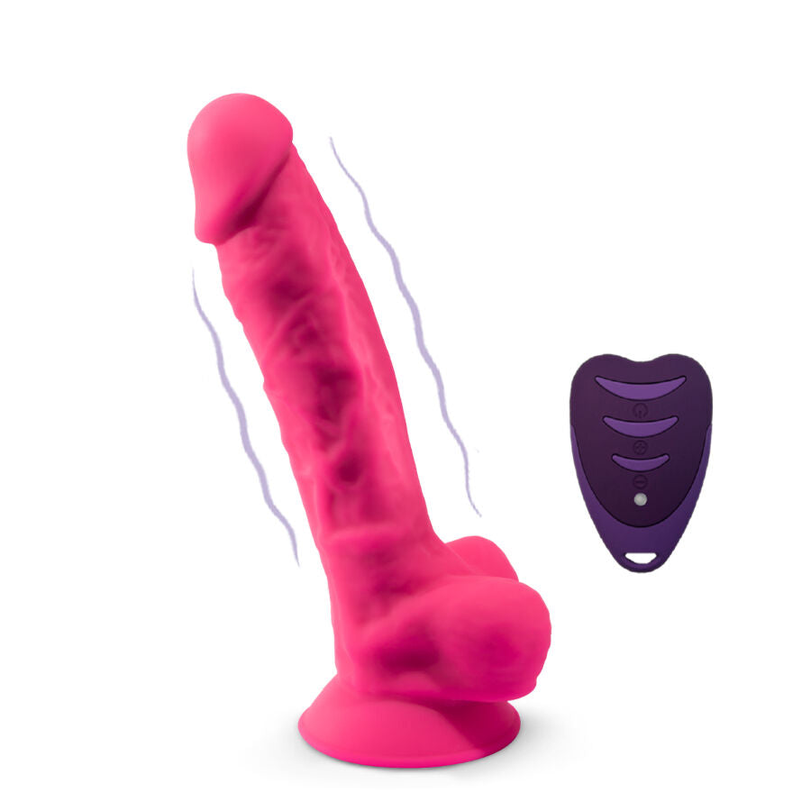 SILEXD - PÉNIS RÉALISTE MODÈLE 18 ROSE VIBRANT + TÉLÉCOMMANDE LRS