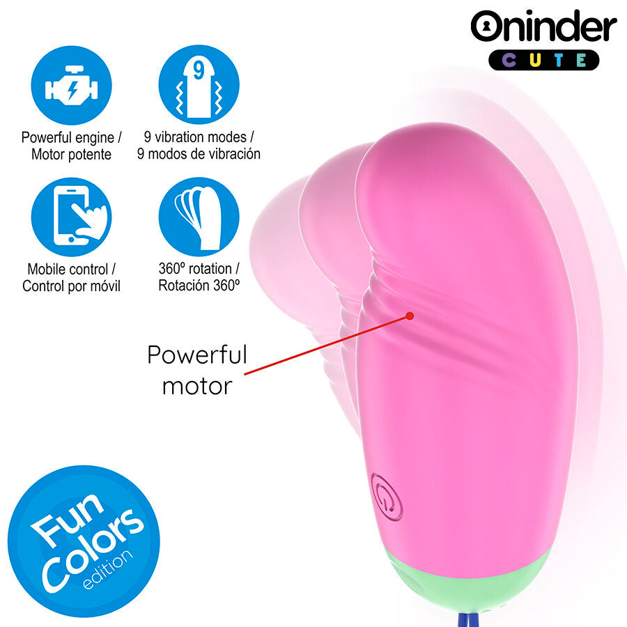 ONINDER CUTE – AMOUR ET PLAISIR : ŒUF EN SILICONE VIBRANT ET ROTATIF À 360° – APPLICATION MONDIALE GRATUITE