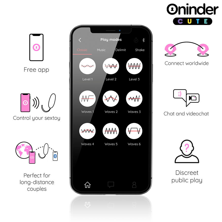 ONINDER CUTE – AMOUR ET PLAISIR : ŒUF EN SILICONE VIBRANT ET ROTATIF À 360° – APPLICATION MONDIALE GRATUITE