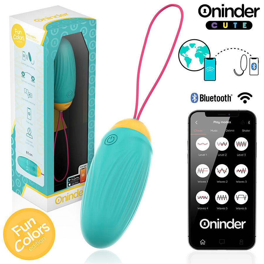 ONINDER CUTE – Œuf vibrant d’amour et de plaisir – Joyaux rotatifs en silicone – Application mondiale gratuite