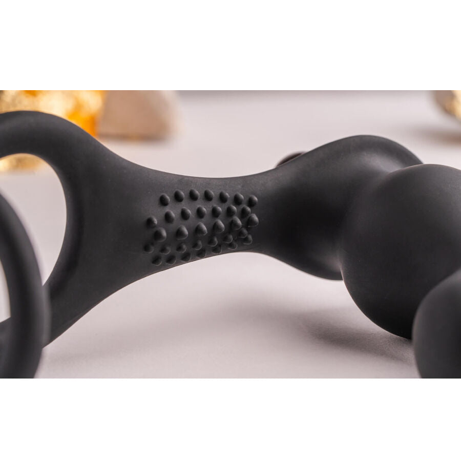 ROCKS-OFF - RO-ZEN RRO ANAL PLUG MIT VIBRIERENDEM PENISRING SCHWARZ