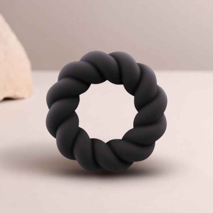 ROCKS-OFF - ANNEAU DE MASTURBATION TWIST EN SILICONE NOIR
