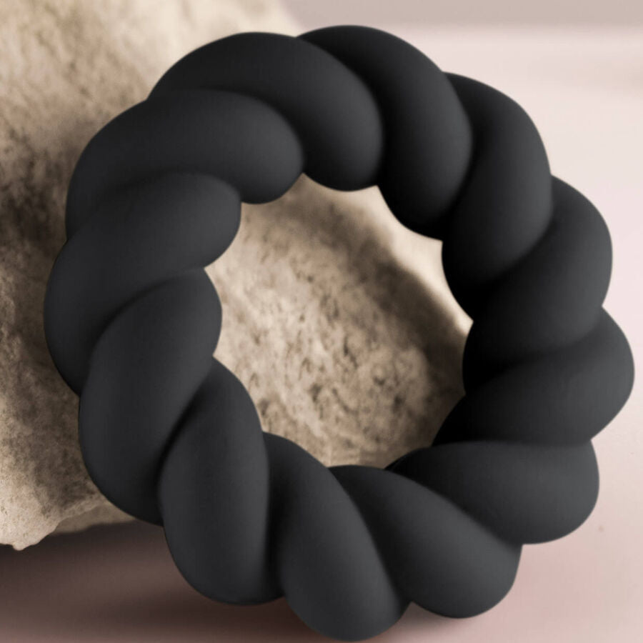 ROCKS-OFF - ANNEAU DE MASTURBATION TWIST EN SILICONE NOIR