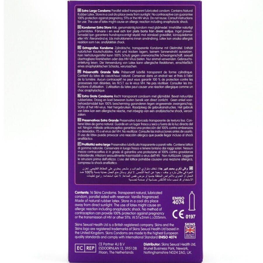 SKINS - EXTRA GROSSE PREMIUM-KONDOME PACKUNG 16