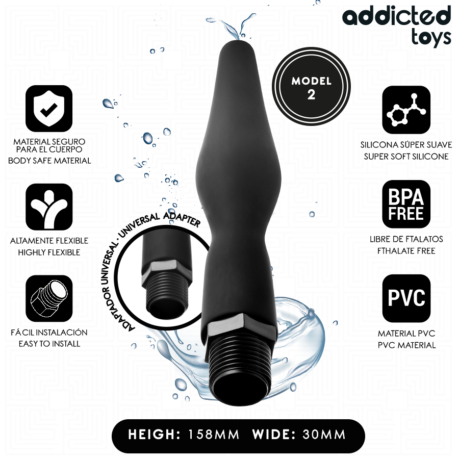 ADDICTED TOYS - NETTOYANT ANAL AVEC ADAPTATEUR UNIVERSEL MODÈLE 2