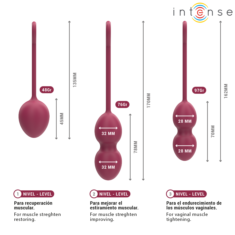 INTENSE - CHARLI KIT DE BOULES DE GÉISHA BORDEAUX