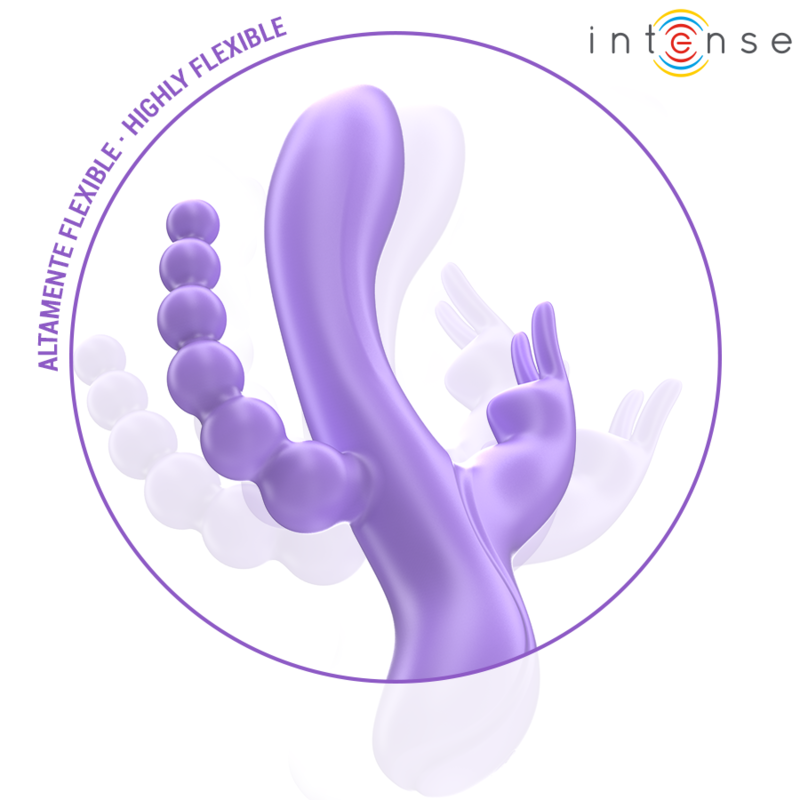INTENSE - VIBREUR TRIPLE MIKO RABBIT & STIMULATEUR & ANAL 7 VIBRATIONS VIOLET