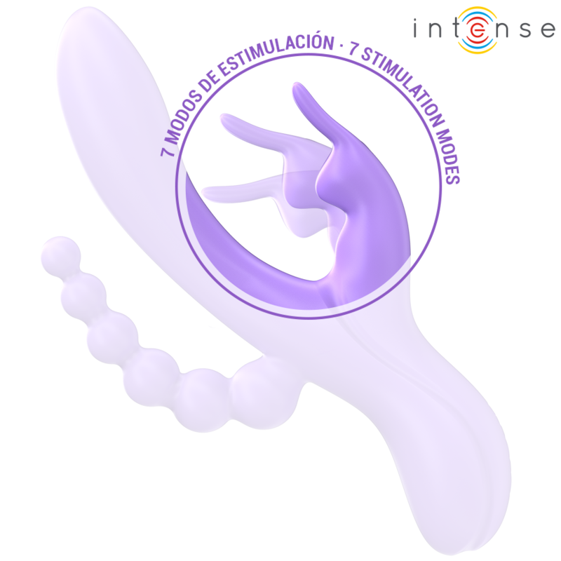INTENSE - VIBREUR TRIPLE MIKO RABBIT & STIMULATEUR & ANAL 7 VIBRATIONS VIOLET