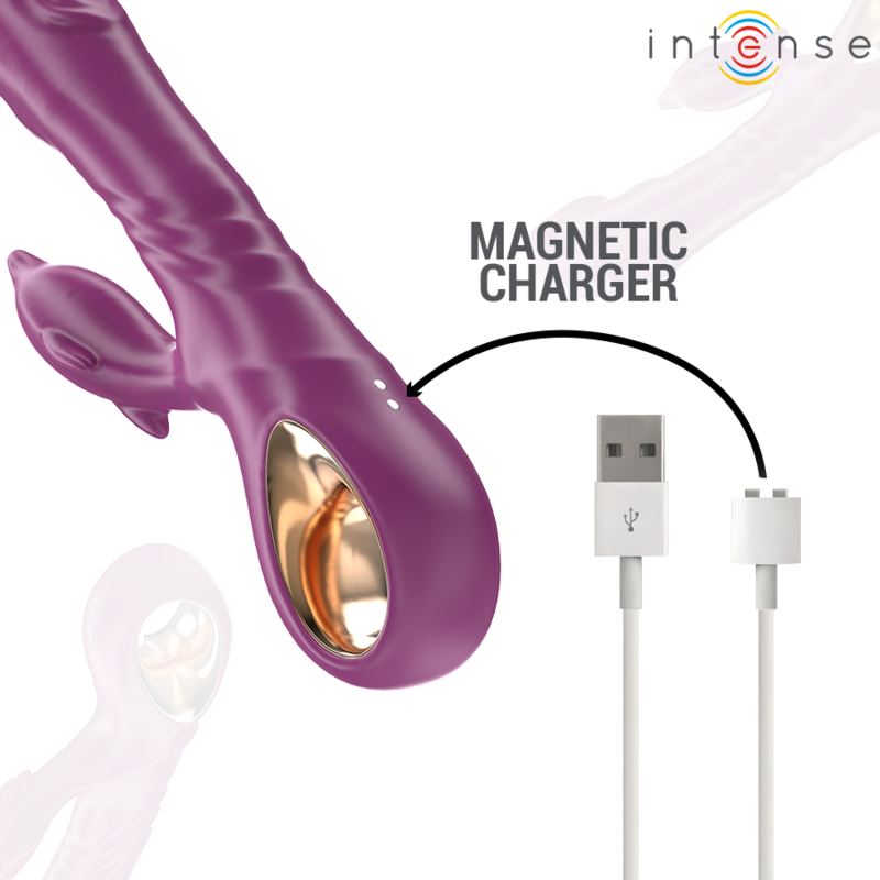 INTENSE - VIBREUR MULTIFONCTION HALL AVEC LANGUETTE STIMULANTE EN FORME DE DAUPHIN VIOLET