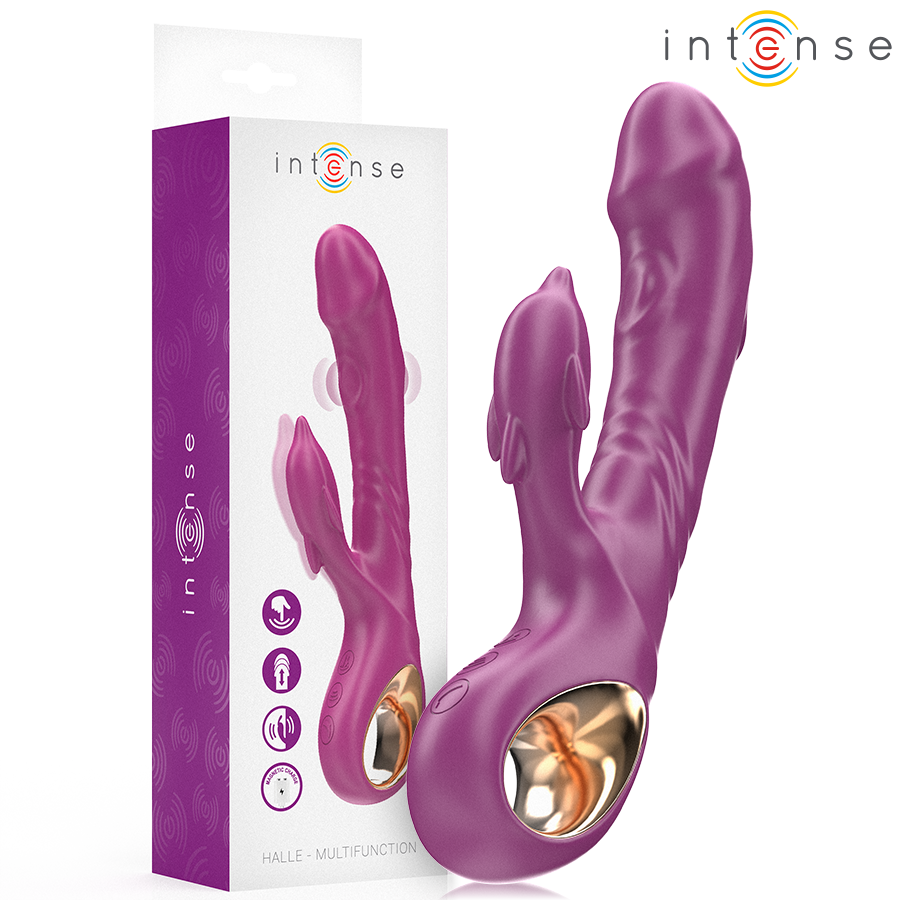 INTENSE - VIBREUR MULTIFONCTION HALL AVEC LANGUETTE STIMULANTE EN FORME DE DAUPHIN VIOLET