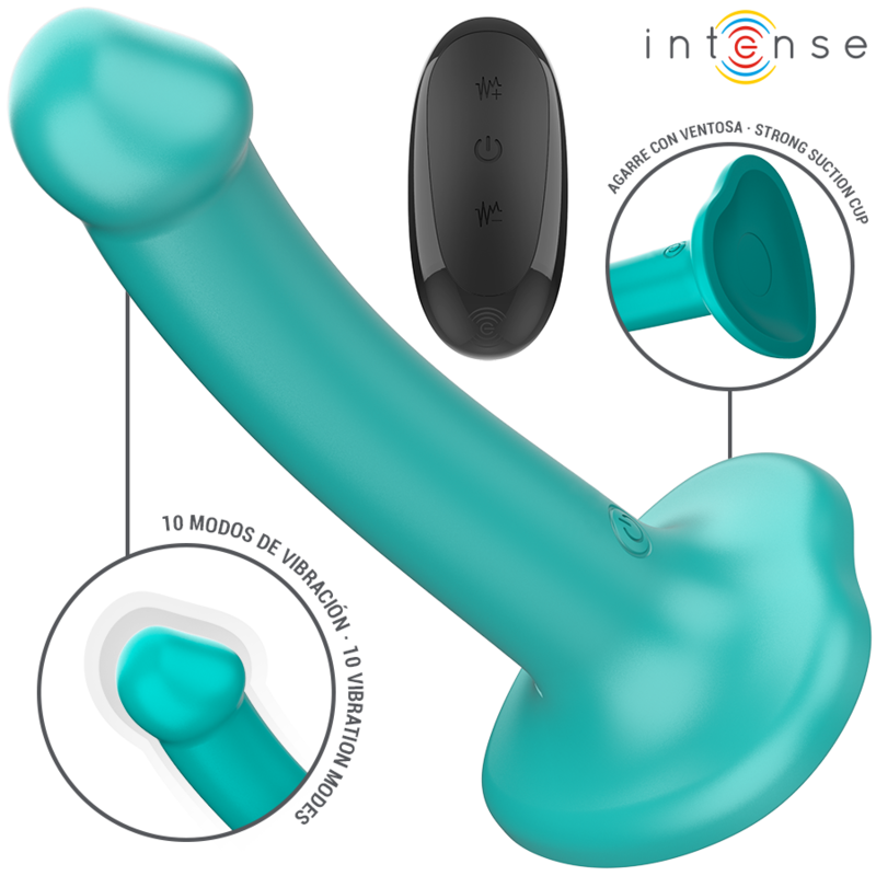 INTENSE - KATIE VIBRATEUR VENTOUSES 10 VIBRATIONS BLEU TÉLÉCOMMANDE