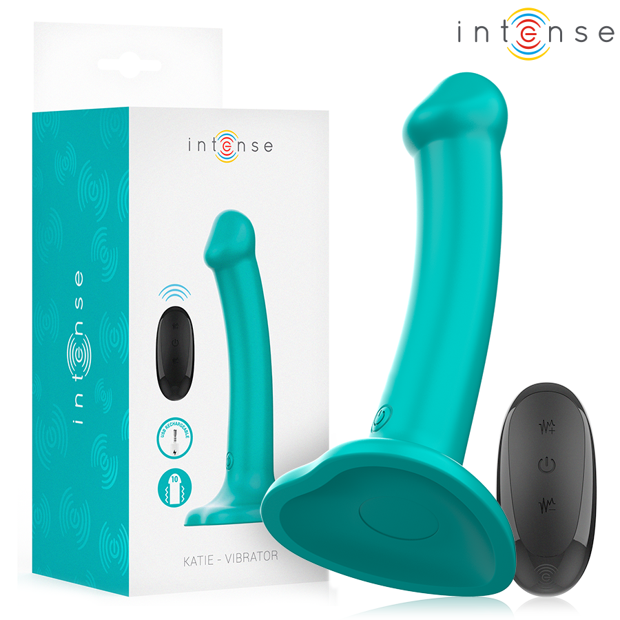 INTENSE - KATIE VIBRATEUR VENTOUSES 10 VIBRATIONS BLEU TÉLÉCOMMANDE