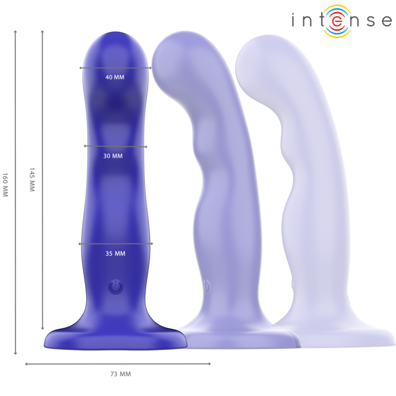 INTENSE - VIBREUR COURT AVEC VENTOUSES BLEU TÉLÉCOMMANDE