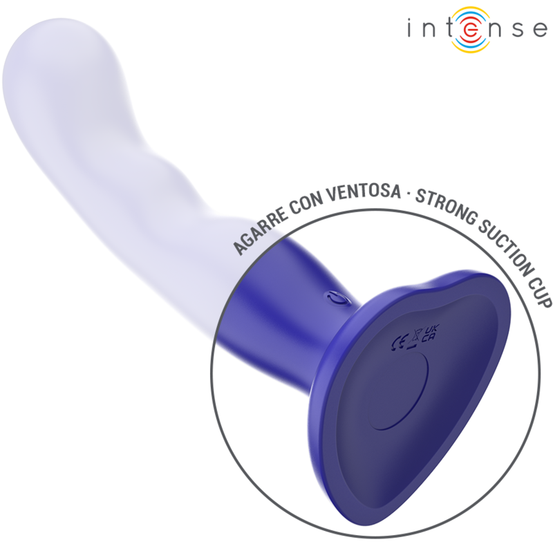 INTENSE - VIBREUR COURT AVEC VENTOUSES BLEU TÉLÉCOMMANDE
