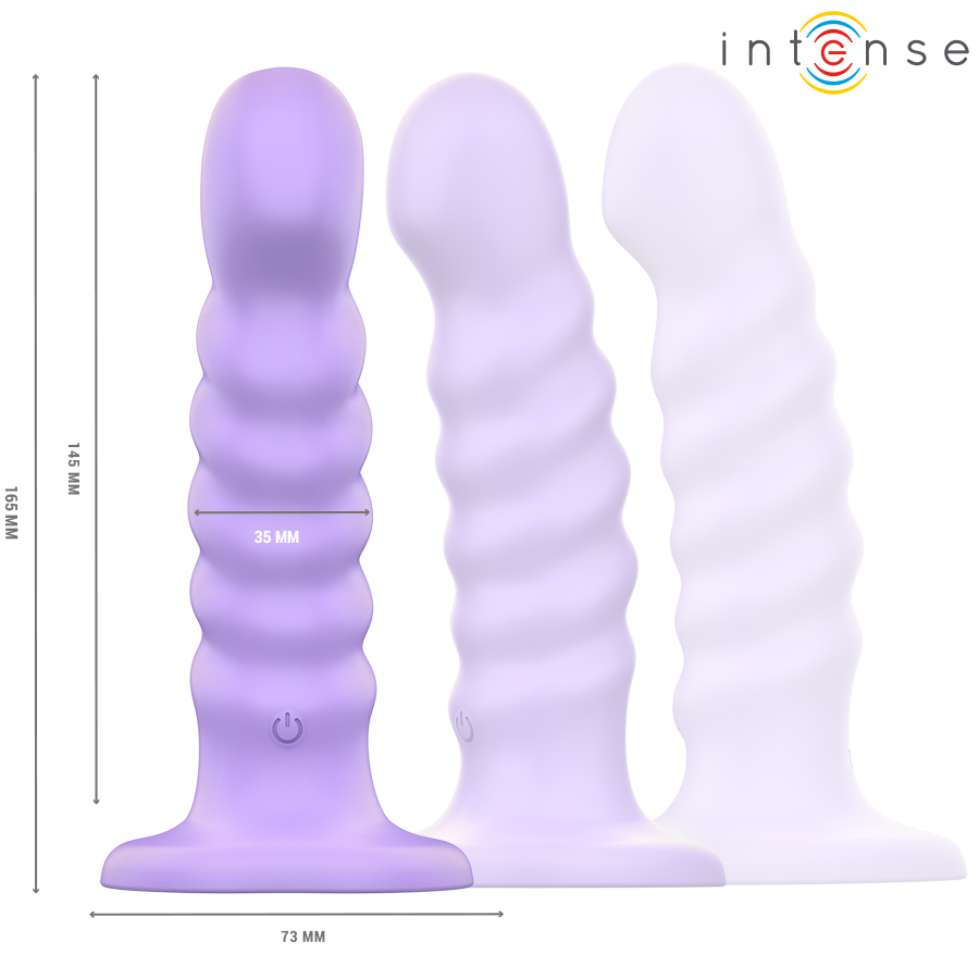 INTENSE - VIBREUR BRENDA TAILLE M DESIGN EN SPIRALE 10 VIBRATIONS VIOLET TÉLÉCOMMANDE