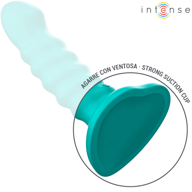 INTENSE - VIBRATEUR BUFFY TAILLE S DESIGN SPIRALÉ 10 VIBRATIONS BLEU TÉLÉCOMMANDE
