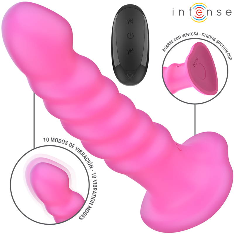 INTENSE - VIBREUR CINDY TAILLE L DESIGN EN SPIRALE 10 VIBRATIONS ROSE TÉLÉCOMMANDE