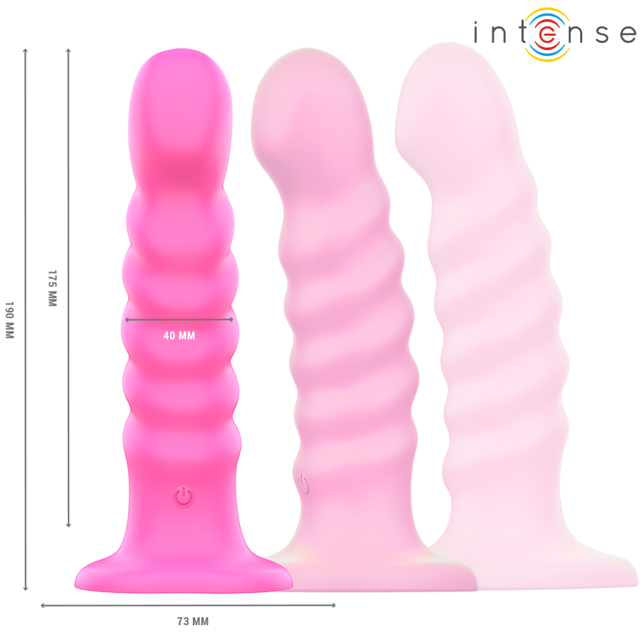 INTENSE - VIBREUR CINDY TAILLE L DESIGN EN SPIRALE 10 VIBRATIONS ROSE TÉLÉCOMMANDE