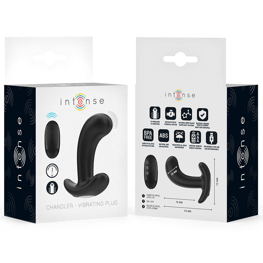 INTENSE - CHANDLER PLUG ANAL 10 VIBRATIONS NOIR TÉLÉCOMMANDE