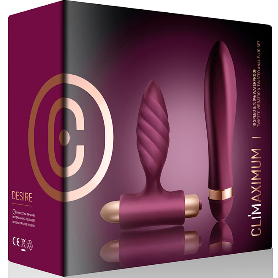 CLIMAXIMUM - DESIRE KIT VIBREUR TORSADÉ + PLUG ANAL