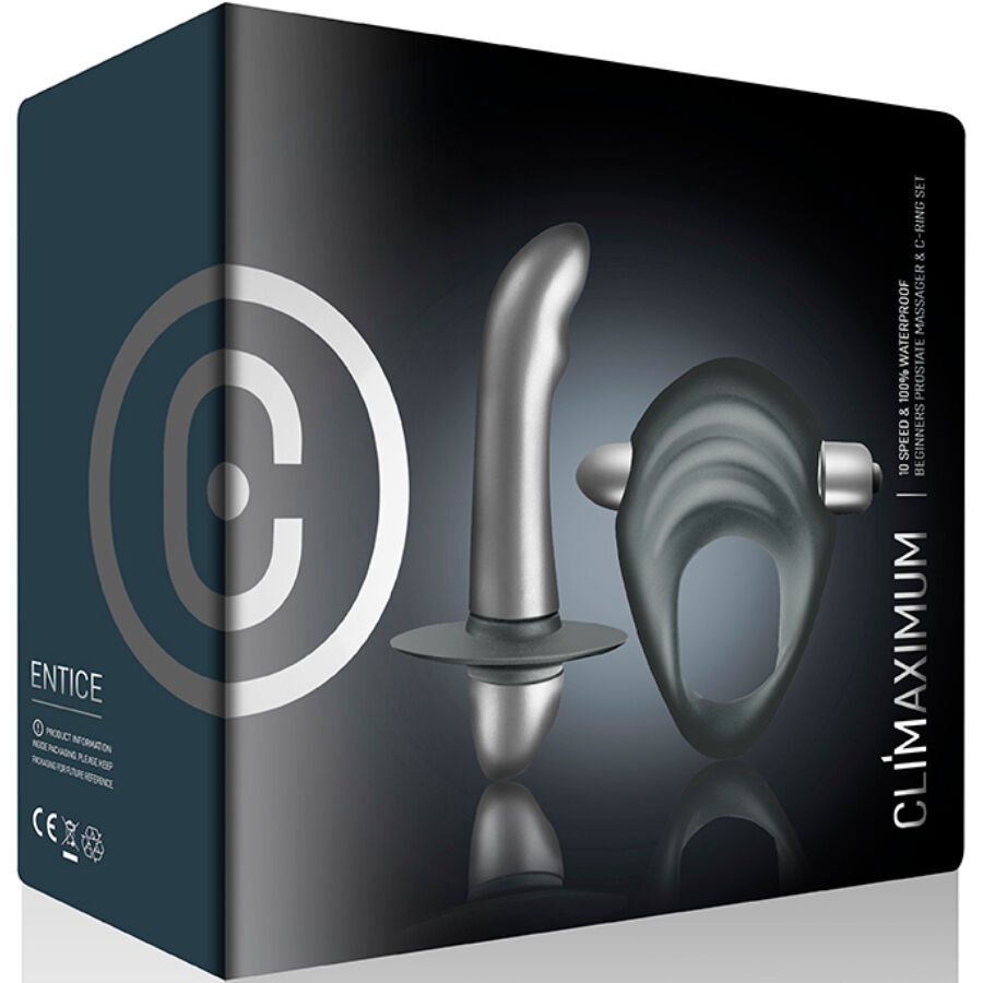 CLIMAXIMUM - KIT DE SÉDUCTION COCK RING + VIBREUR PROSTATIQUE DÉBUTANT