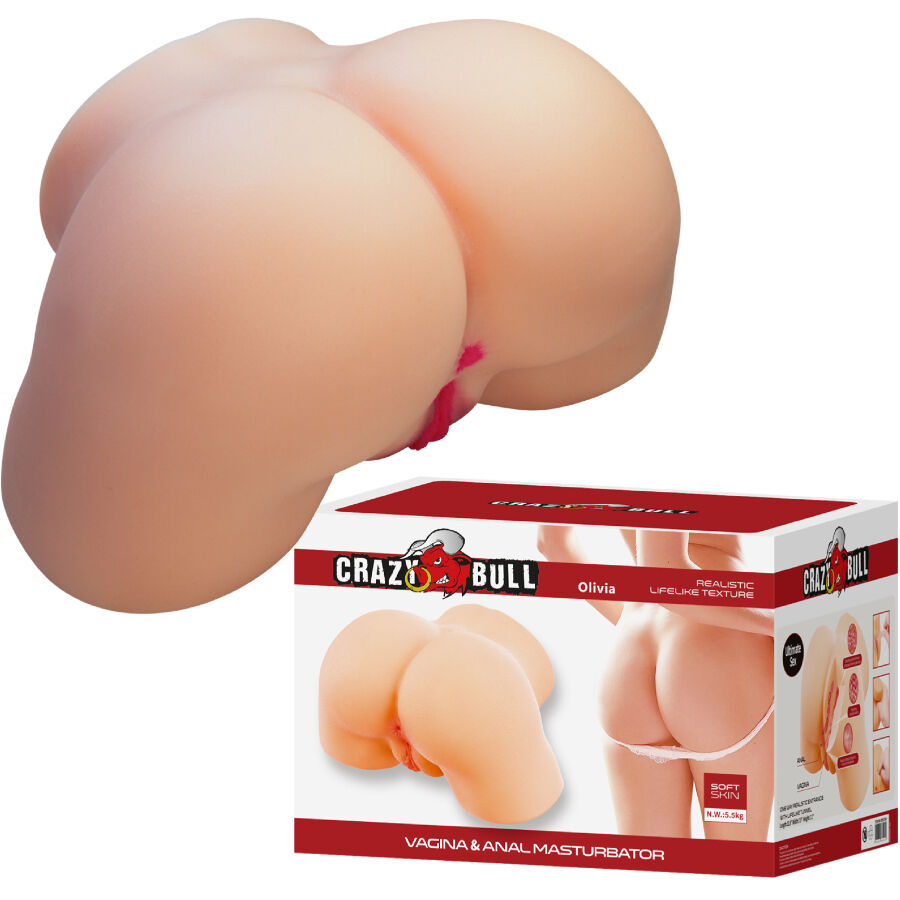 CRAZY BULL - OLIVIA FESSE FÉMININE RÉALISTE, VAGIN ET ANUS, 5,5 KG